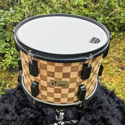 Restored Sonor Swinger Action Vintage 70s Set with Teardrop Badges - Checkerboard Veneer image 17