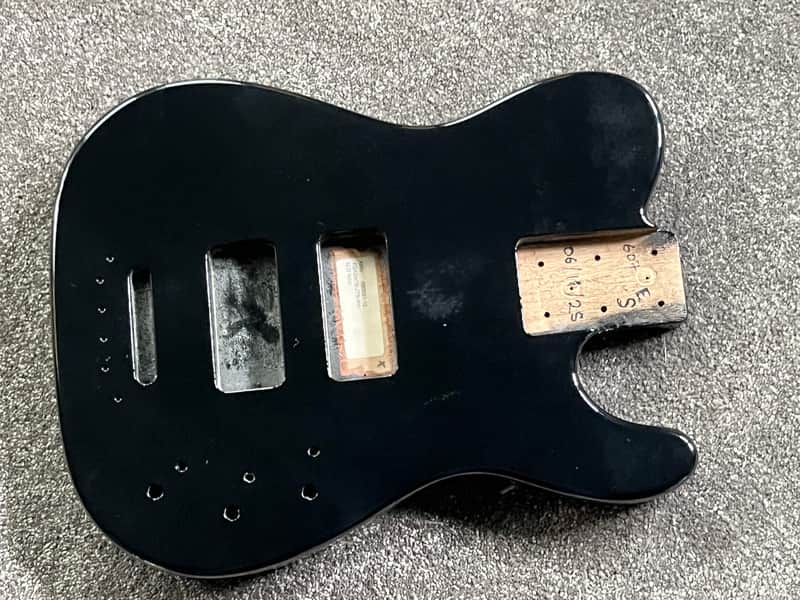 G&L Fullerton Deluxe ASAT Bass guitar body Jet Black image 1