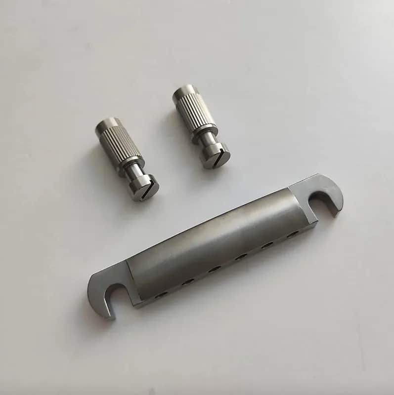 Titanium SG Les Paul ES Style Guitar Tune O Matic TOM Stopbar Tailpiece image 1