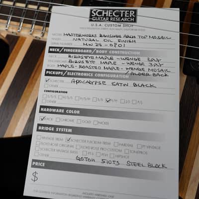 Schecter USA Custom Shop Masterworks Banshee Arch Top Mosaic 6-String w/ Case (2024) image 4