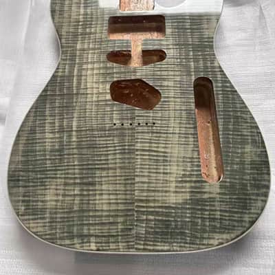 HSS Guitar Mahogany Wood Telecaster Tele Style Body with Veneer Tiger Maple Top image 1