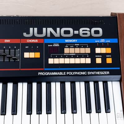 1983 Roland Juno-60 Vintage Analog Synthesizer Keyboard w/ Case, Serviced image 6
