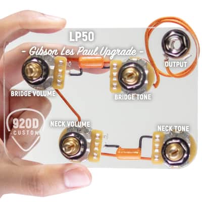 920D LP50-L Pre-Wired Wiring Harness Kit with Long Shafts for Gibson Les Paul image 5