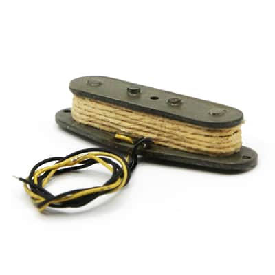 1978 Fender Telecaster Bass Pickup Rare Tele Staggered 4 Pole Piece White Cloth Gray Bobbin Yellow Black Plastic Wire Precision P Bass (#2 - 122378 - 7.42) image 7