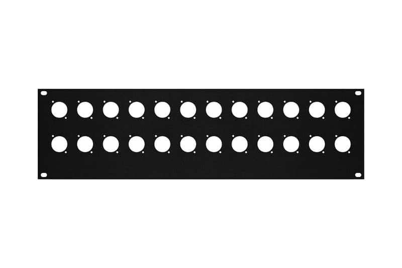 Elite Core 3 Space Rack Panel with 24 D-series punch out hole fits ATA Rack Road Cases RP3U-24D image 1