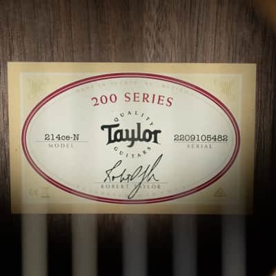 Taylor 214ce-N Nylon Grand Auditorium Acoustic/Electric Guitar with Gig Bag image 17