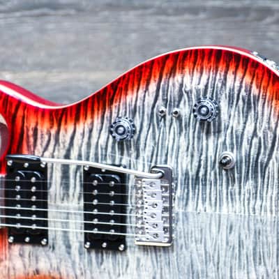 PRS SE Custom 24-08 Charcoal Cherry Burst Flame Maple Top Electric Guitar w/Bag image 7