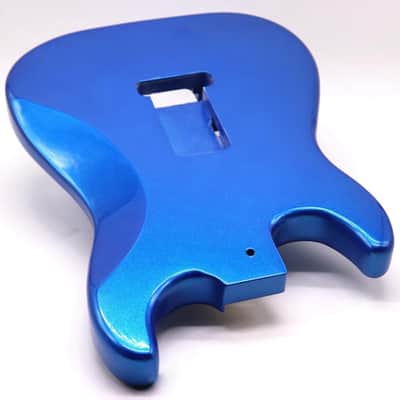 Electric Guitar Body For ST Strat Guitar Accessory DIY Double Locking Tremolo Metal Blue Poplar Wood image 3