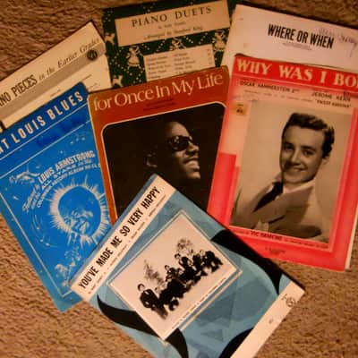 Vintage Music Sheets Bundle/ Vintage Paper Music Ephemera with Decorative Cover, 7 Vintage pieces 1897- 1969 image 1