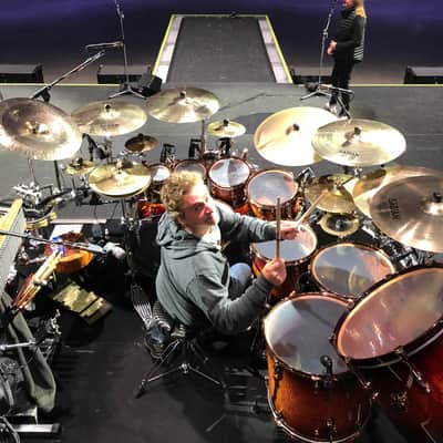 Todd Sucherman's Complete STYX 2013-2019 Drum Set, Pearl Masterworks/Sabian, EVERYTHING and MORE!! Autographed by all members of STYX! image 16