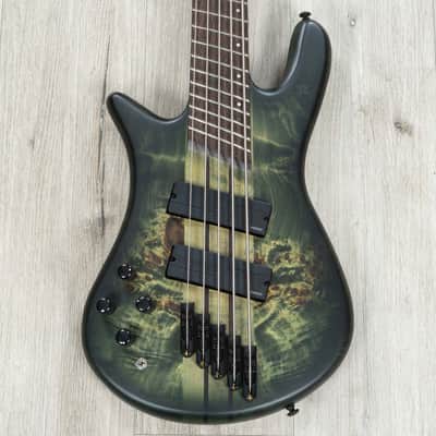 Spector NS Dimension 5 Multi-Scale 5-String Left-Handed Bass, Haunted Moss Matte image 2