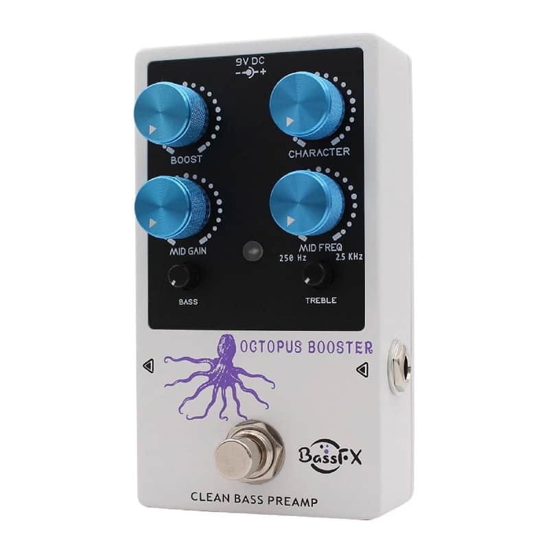 Fanmuzk Octopus Booster Bass Preamp Pedal 3Band EQ Bass Harmonic