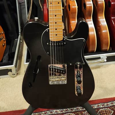 2010 Logan Custom Guitars Thinline Tele  - Worn Black Metalic image 1