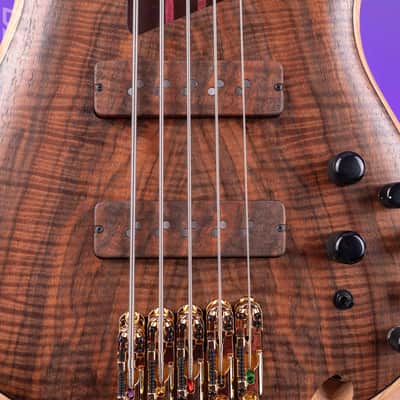 Ibanez Custom Shop Visions SR 5-String Bass Natural Bastogne Walnut image 7