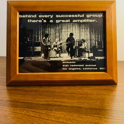 |Original|1969 Acoustic Amplifiers Promotional Ad Ft. SPIRIT Onstage I've Got A Line On You |Framed| image 1