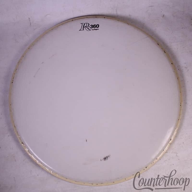 *Rogers 18" R360 Bass Drum Batter/Resonant Head Opaque White Bop USA Vintage 60s image 1