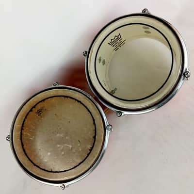 Ludwig Bongo Drums 5.5x8"Red Sparkle Set Vintage 60s/80s 3ply/6ply Super Classic image 6