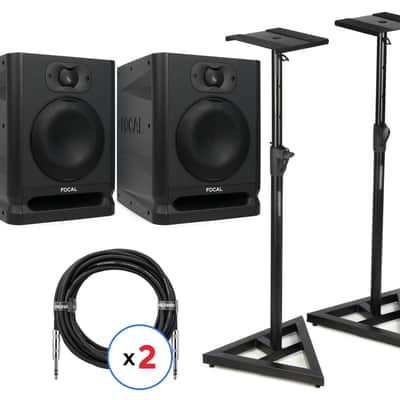 Focal Alpha 65 Evo 6.5 inch Powered Studio Monitor Pair with Stands and Cables image 1