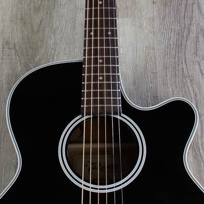 Takamine EF261SBL Acoustic-Electric Guitar in Gloss Black with Hard Case image 10
