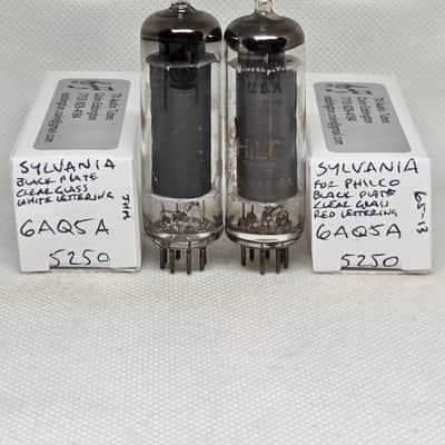 Sylvania 6AQ5A Black Plate Perfectly Matched Pair NOS 6AQ5 EL90