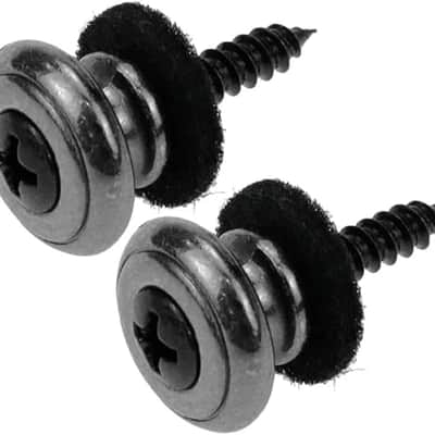 2Pcs Guitar Strap Lock Mushrooms Head Buttons Locking Pegs Wool Felt for Acoustic Electric Classical Bass Guitars Ukulele Banjo (Gun Black) image 1