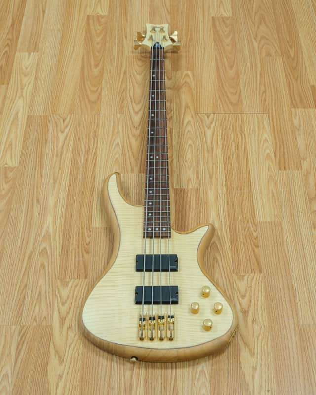 Schecter Stiletto Custom-4 Active 4-String Bass Natural Satin | Reverb