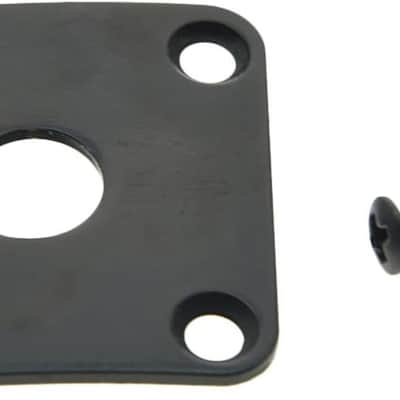 Black Metal Curved Base Bottom Jack Plate Square Jackplate for LP Les Paul image 1