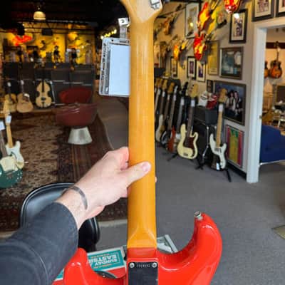 Fender Stratocaster AVRI '62, 1982 Fullerton, Fiesta Red, V-Neck, All Original image 10