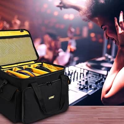 DJ Equipment Gig Bag Cable File Organizer Bag with Detachable Dividers and Padded Bottom,Travel Music Bag for Professional DJ Gear,Sound Equipment, Musical Instrument and Accessories image 7