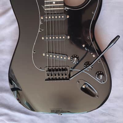 Stratocaster Style Electric Guitar, Custom Black on Black image 1