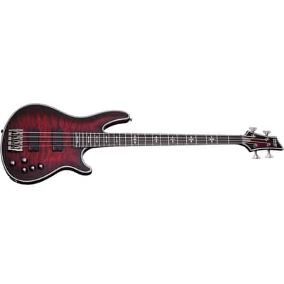 Schecter Hellraiser Extreme-4 Crimson Red Burst Satin CRBS Electric Bass - New - Free Gig bag image 1