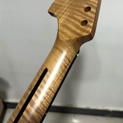 Big head 22fret Roasted Flame Maple Electric guitar neck part block inlay Satin image 6