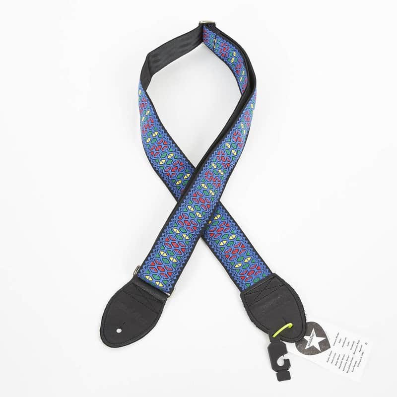 Souldier "Monterey" Blue Yellow Green & Red Pattern Guitar Strap image 1