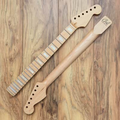 Stratocaster Compatible Bound Maple Neck with Pearl Block inlays Nitro Satin image 2