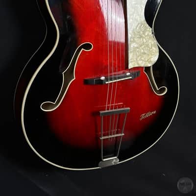 Tellson Single cutaway Jazz/Swing Guitar from the 60`s in red sunburst finish image 7