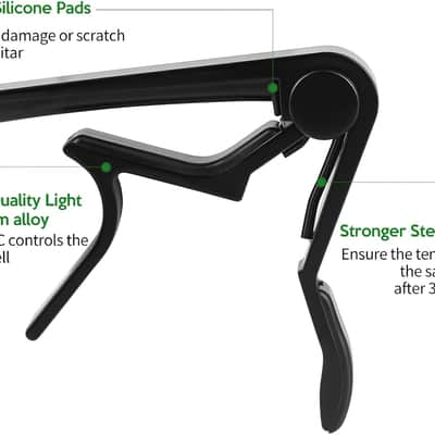 Guitar Capo for Acoustic 6 String, Premium Capo for Electric Guitar, Ukulele Capos, Classical Clip Kapo Clamp image 2