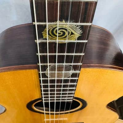 Classical Nylon String Guitar Handmade by Blueberry, 6 String Hypnosis Motif Guitar,Custom Handcrafted Wooden Guitar, Nylon String image 8