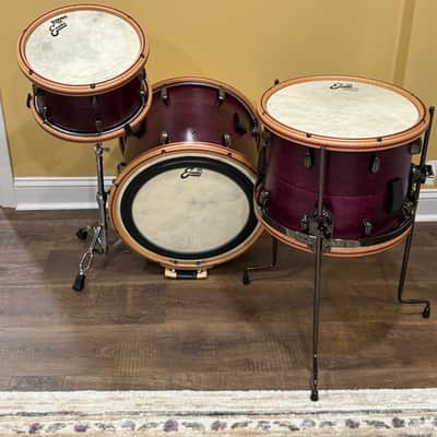 Unbranded Custom built partial nesting 2020 - "Purple Heart" eggplant stain, satin polyurethane and and hand rubbed wax finish image 10