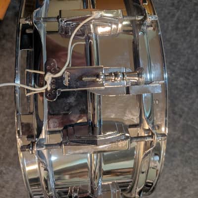 Ludwig No. 400 Supraphonic 5x14" 10-Lug Aluminum Snare Drum with Keystone Badge 1963 - 1969 - Chrome-Plated image 3