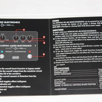 MXR Custom Audio Electronics Boost / Overdrive MC402 in Excellent+ Condition image 9