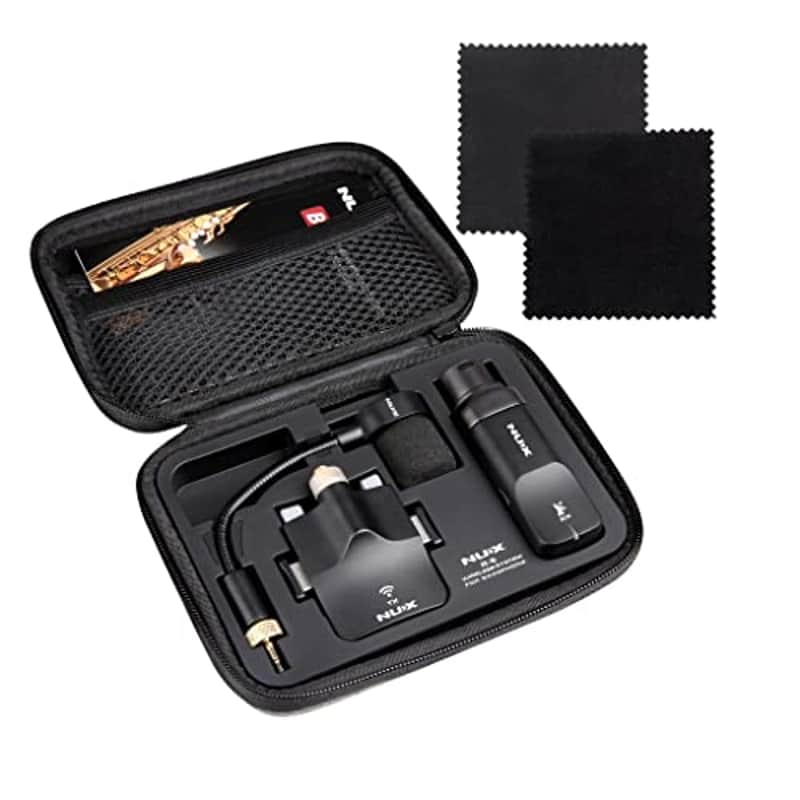 NUX B-6 Saxophone Wireless System Operation Range of 20 Meters,High-Resolution 24- bit/44.1kHz Audio,2.4GHz Bundle with 2pcs Microfiber Polishing Cloths image 1