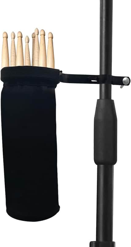 Drumstick Container Bag, Drum Stick Holder Drumstick Nylon Bag for Drum Set Clamp on Stick Holder Bag Container(black) image 1