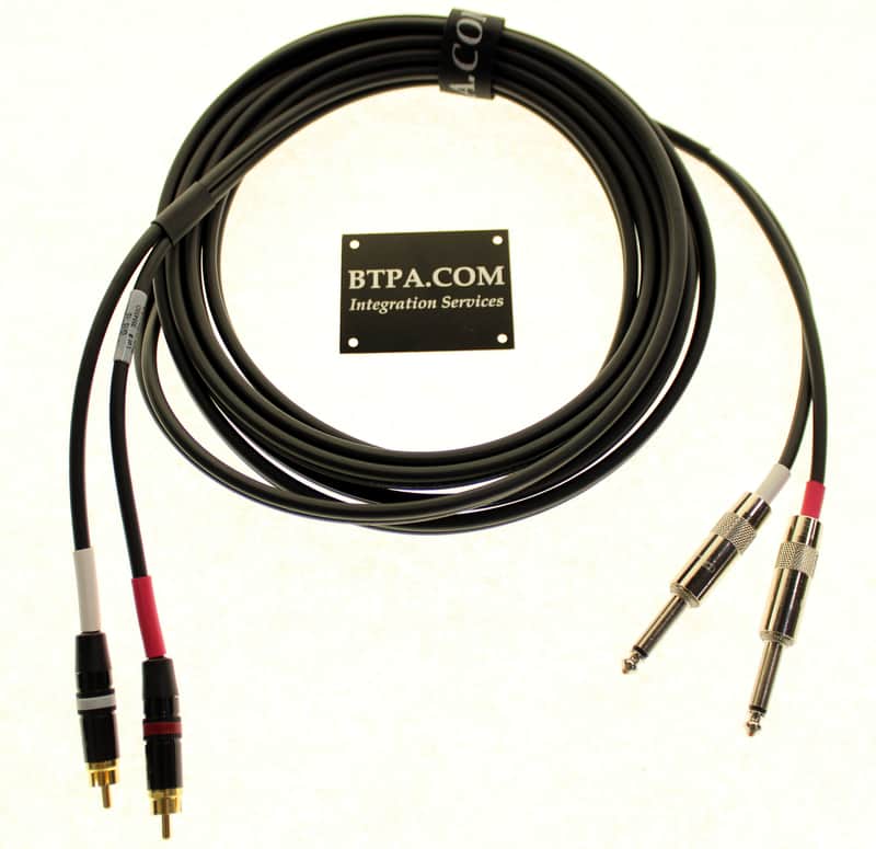 Best-Tronics Pro Audio 2 Channel TS-RCA Dual Mono Cable 15 Feet image 1
