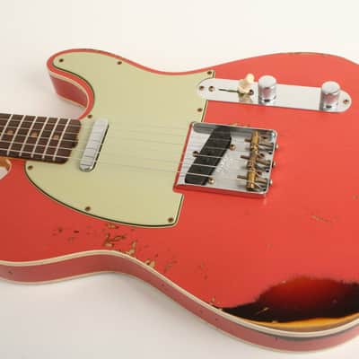 Fender Custom Shop Limited Edition 60 Telecaster Custom Heavy Relic Tahitian Coral over Chocolate 3-Color Sunburst CZ583582 image 10
