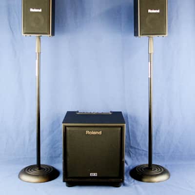 Roland CM-110 Cube Monitor System with stands and cables Awesome