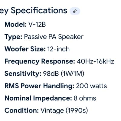 Cerwin-Vega V-12 Passive PA Speaker Late 1990’s - Charcoal image 4