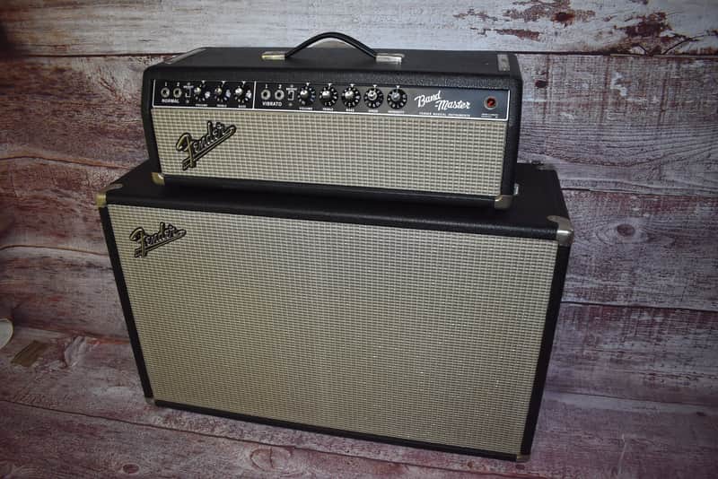 Fender Bandmaster 40-Watt 2-Channel 2x12" Piggyback Guitar Amp 1967 - Black Panel image 1