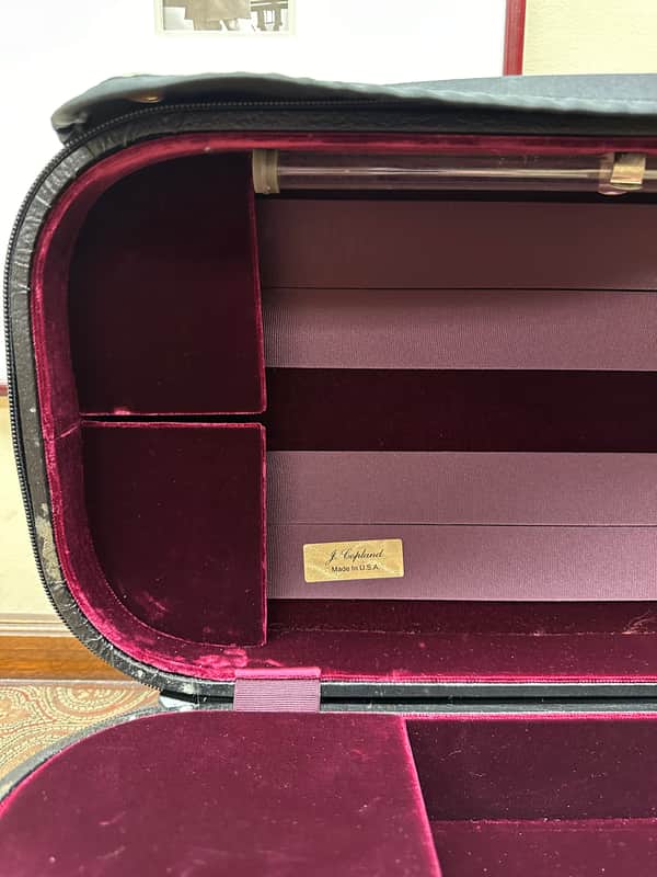 J. Copland 'Oxford' American Made 4/4 Oblong Violin Case - Black/Burgundy image 1