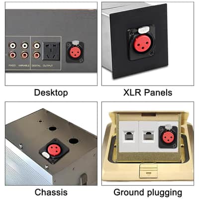 D-Type XLR Female Panel Mount to XLR Male Connector Pass Through Cable,3 Pin Mic XLR Feed/Pass Thru Converter Compatible with Microphone - 30cm/11.8inch 1 Pcs image 3