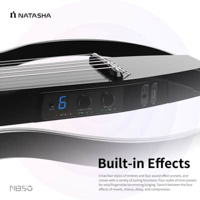 Natasha Bamboo Smart Guitar NBSG (Natural) - Nylon Wireless Smart Guitar  2024 - Satin image 16